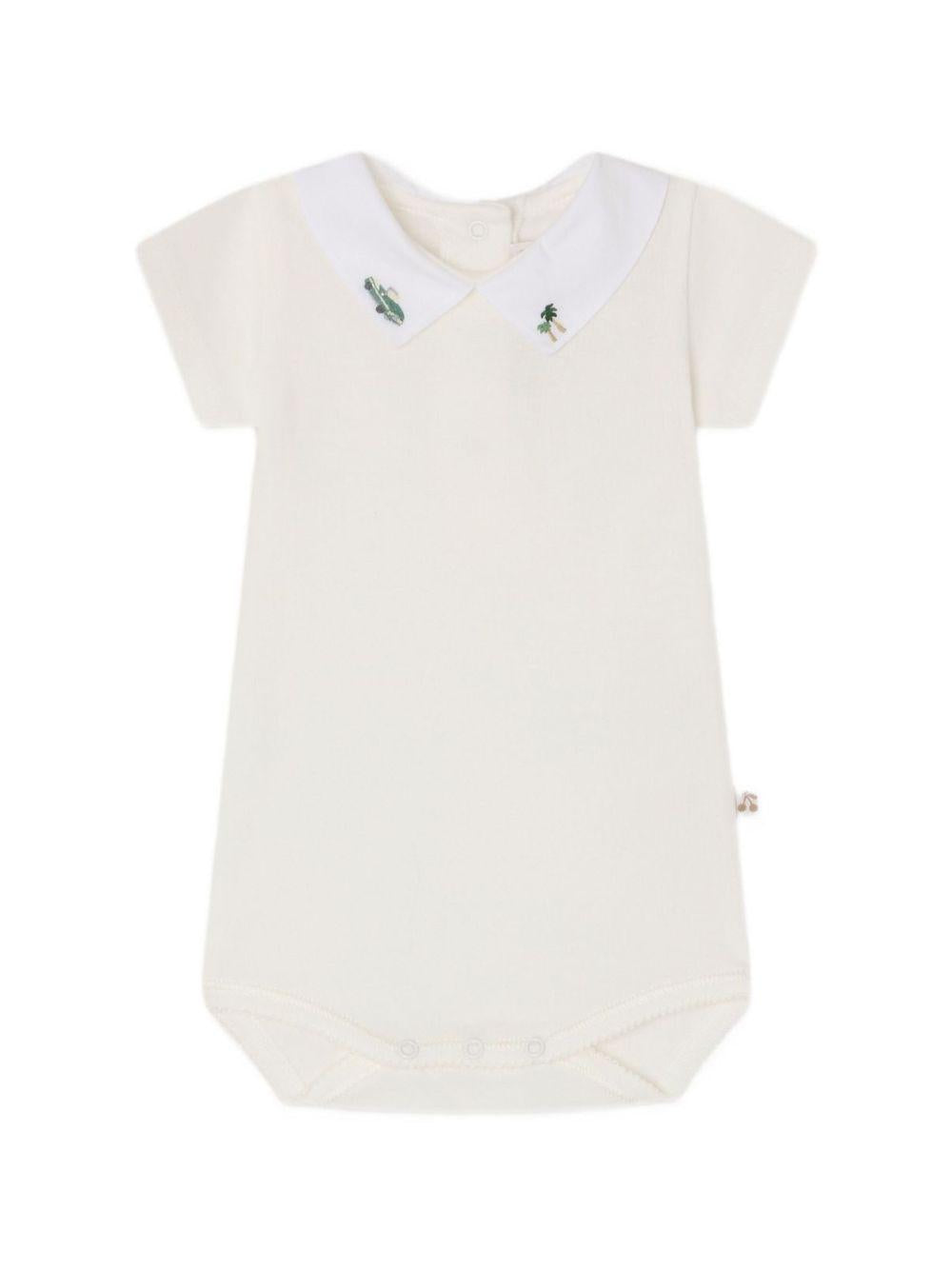 Tutina per neonati Bonpoint bianca con dettaglio ricamato C06OUNK00001 002 BONPOINT KIDS