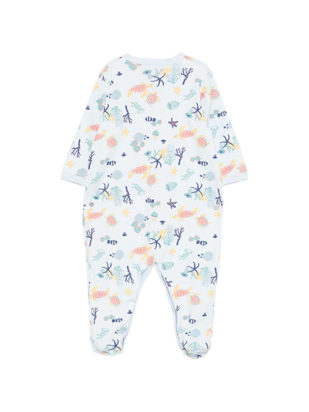 Tutina per neonati Petit Bateau azzurra con stampa grafica multicolore A0FD3 01 PETIT BATEAU