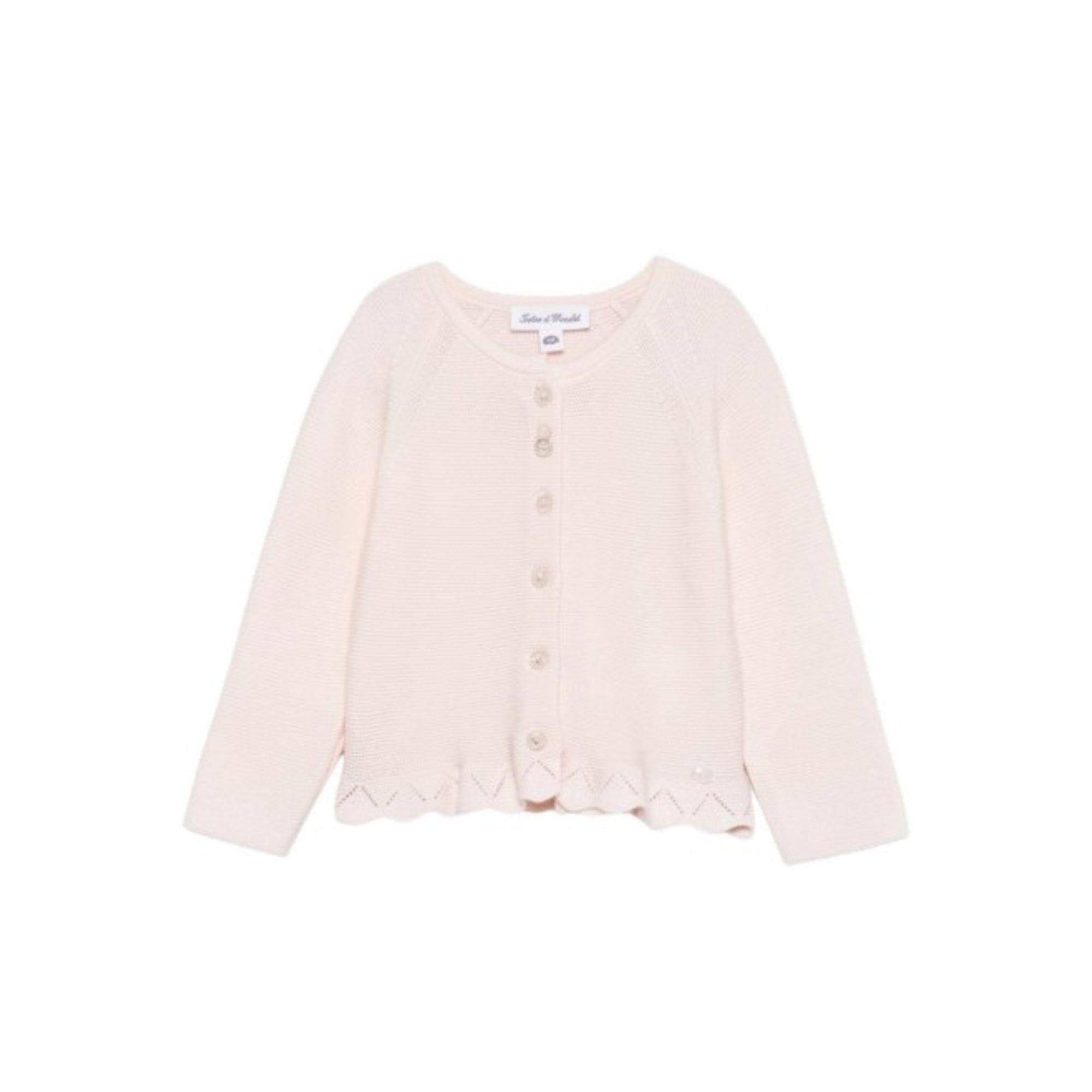 Cardigan per neonata Tartine Et Chocolat rosa con orlo smerlato CC18010 30 TArtine & Chocolat KIDS