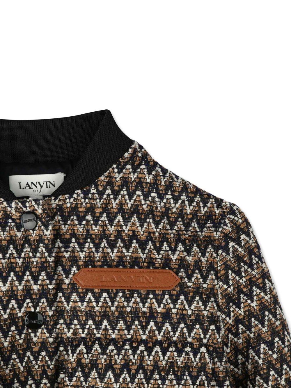 Giubbino per bambina Lanvin Enfant multicolore con polsini a coste N30311 P90 LANVIN