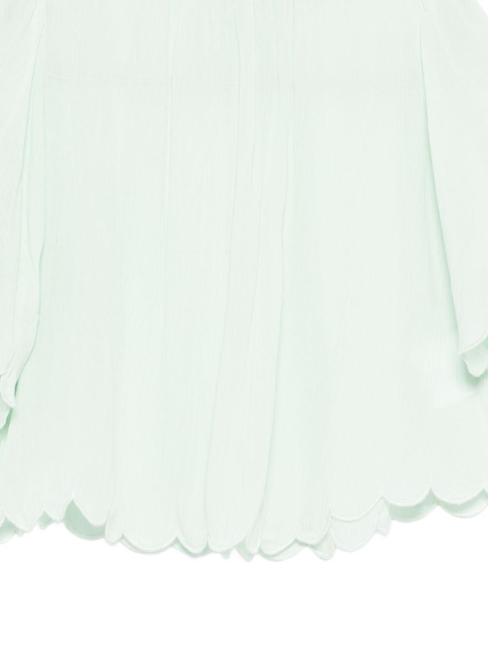 Blusa per bambina Stella McCartney Kids verde con orlo smerlato TY5A91 Z3556 772 STELLA McCARTNEY KIDS