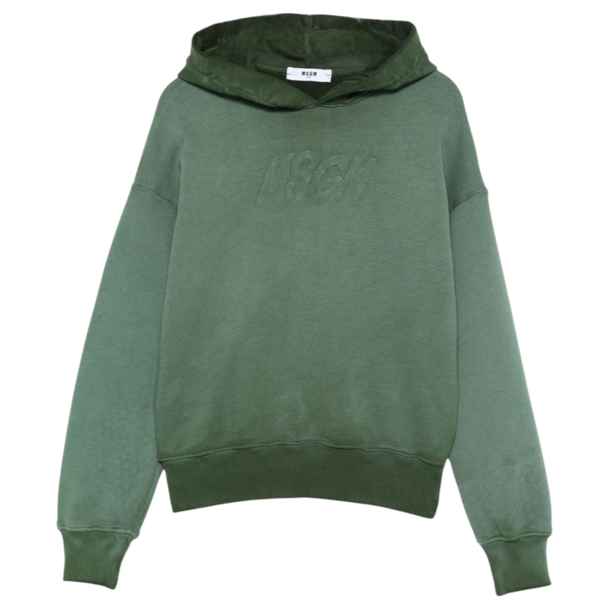 Felpa per bambino MSGM Kids verde con cappuccio F5MSJUHS020 MS039 MSGM KIDS