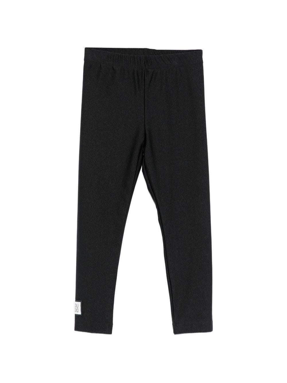 Leggings per bambina Douuod Kids nero con dettaglio logo DY6A20 J0331 930 DOUUOD