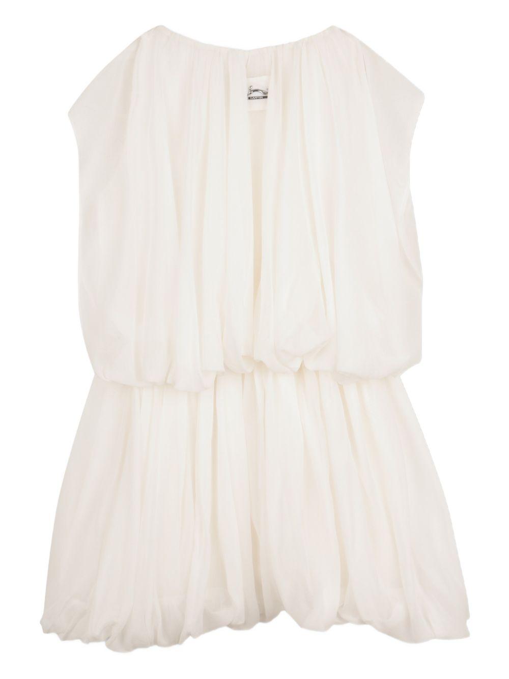 Abito per bambina Lanvin Enfant bianco con decorazione con drappeggio N30347 117 LANVIN KIDS