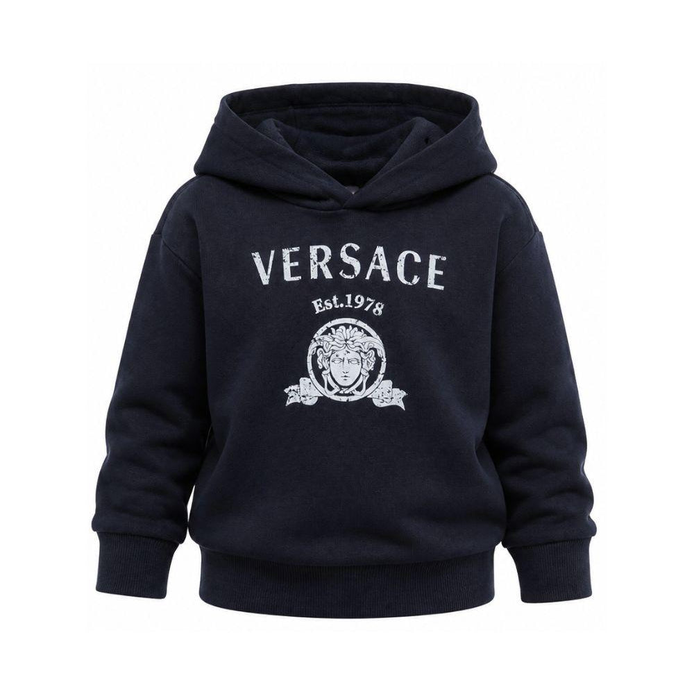 Felpa per bambino Versace Kids blu con stampa grafica 10249501A18126 2U4K0 VERSACE KIDS