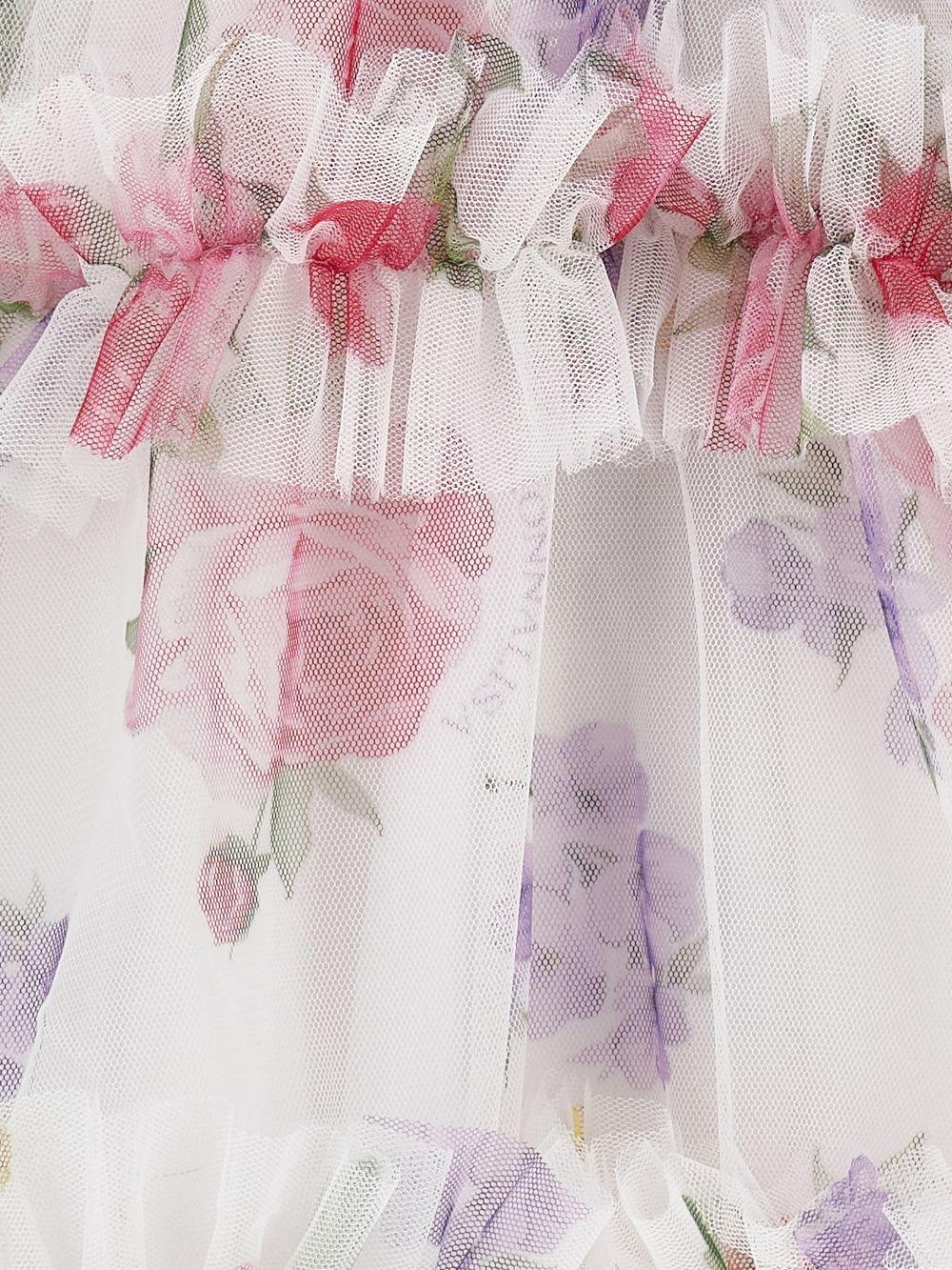Abito per bambina Monnalisa bianco con stampa a fiori 19G905 7047 0099 MONNALISA KIDS