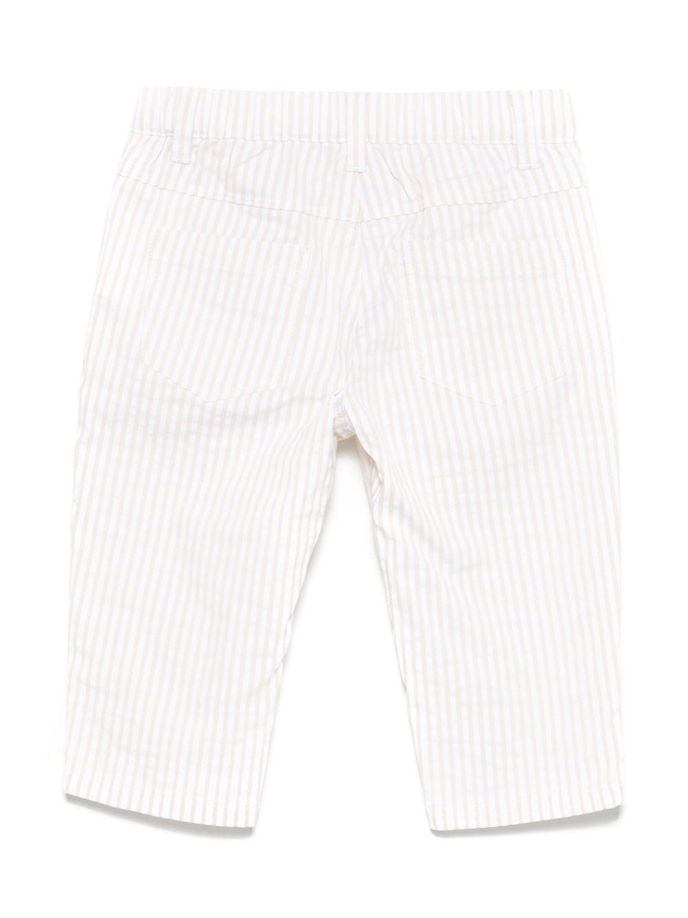Pantaloni a righe per neonata Moschino Kids beige con passanti MUP05ELYE01 84313 MOSCHINO KIDS