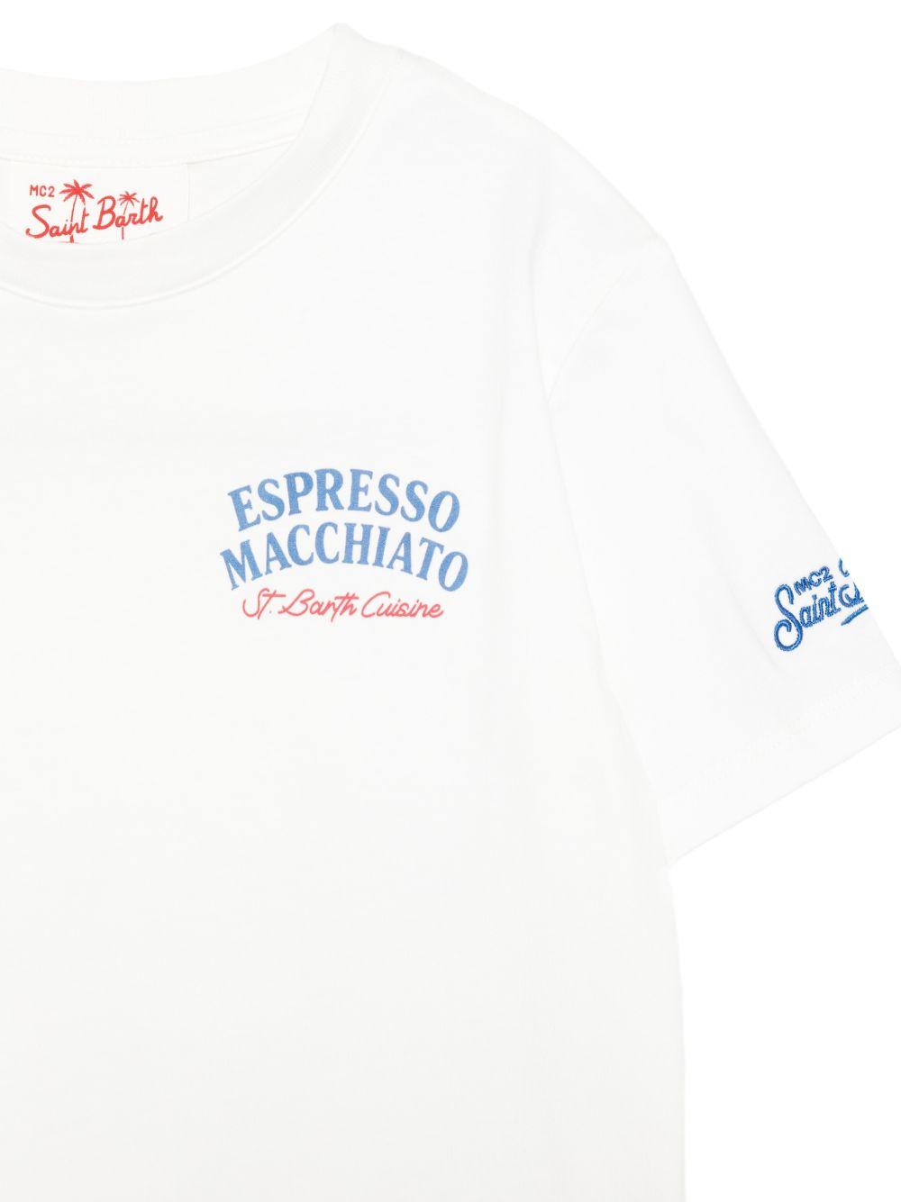 T-shirt per bambino MC2 Saint Barth Kids bianca con scollo rotondo PRL0001 02005L MC2 ST. BARTH KIDS