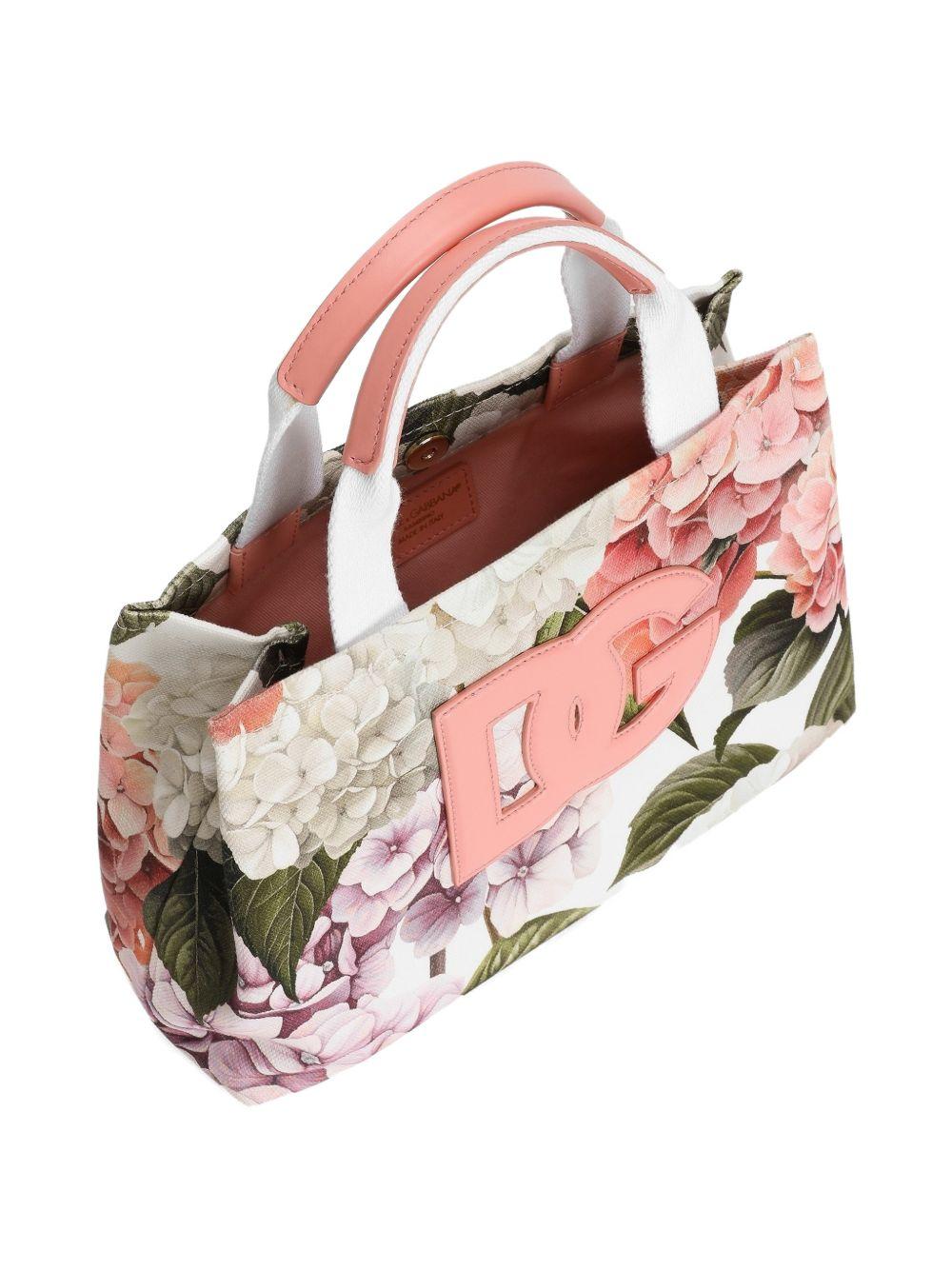 Borsa shopper per bambina Dolce & Gabbana Kids bianca con stampa a fiori all-over EB0116 AS732 HA5XG DOLCE & GABBANA KIDS