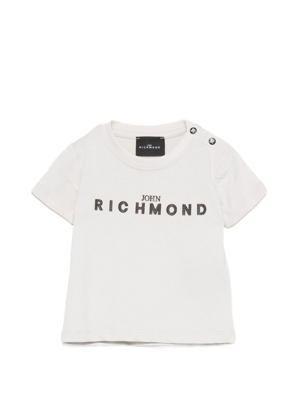 T-shirt per neonato John Richmond Junior grigia con dettaglio logo RIP26002TS BLUE VAPOR JOHN RICHMOND KIDS