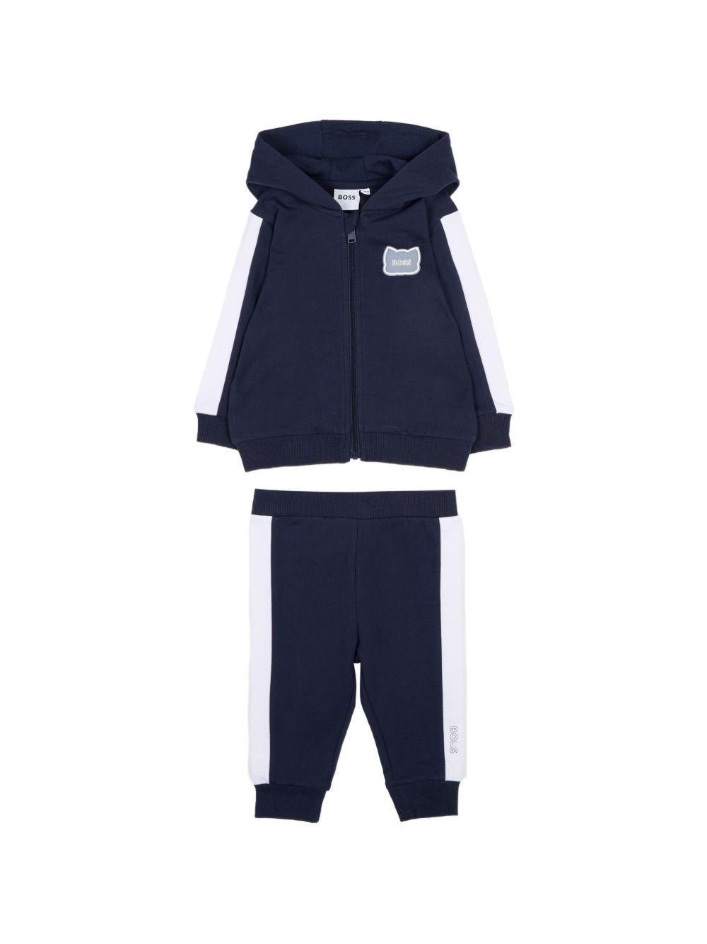 Tuta sportiva per neonato BOSS Kids blu con dettaglio a righe J53051 849 BOSS KIDS