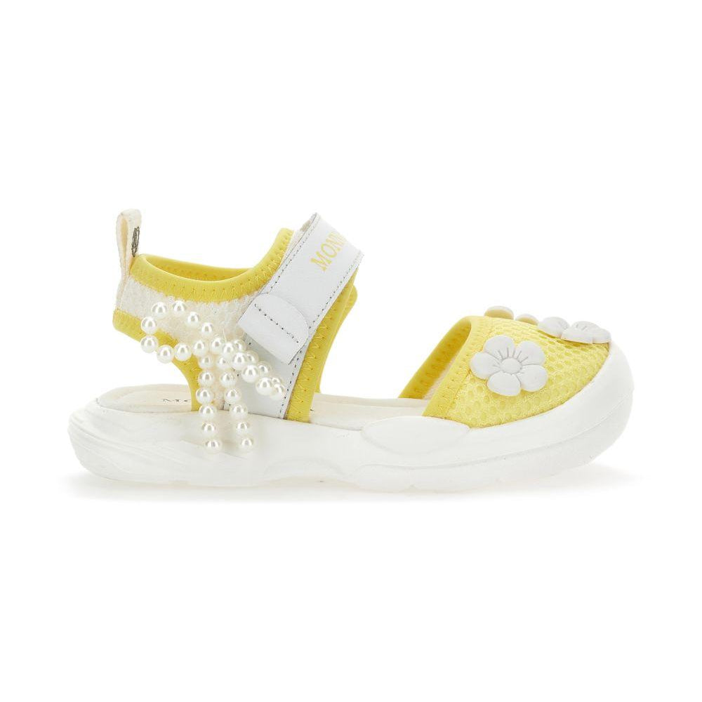 Sandali per bambina Monnalisa gialli con applicazione con fiori 8CG005 7703 9914 MONNALISA KIDS