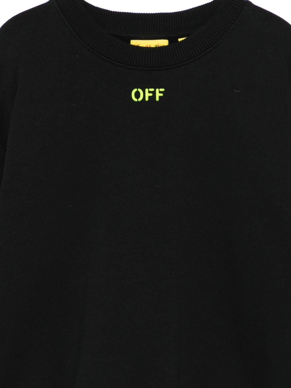 Felpa per bambino Off-White Kids nera con stampa logo 44BBA001S26F003 001 OFF WHITE KIDS