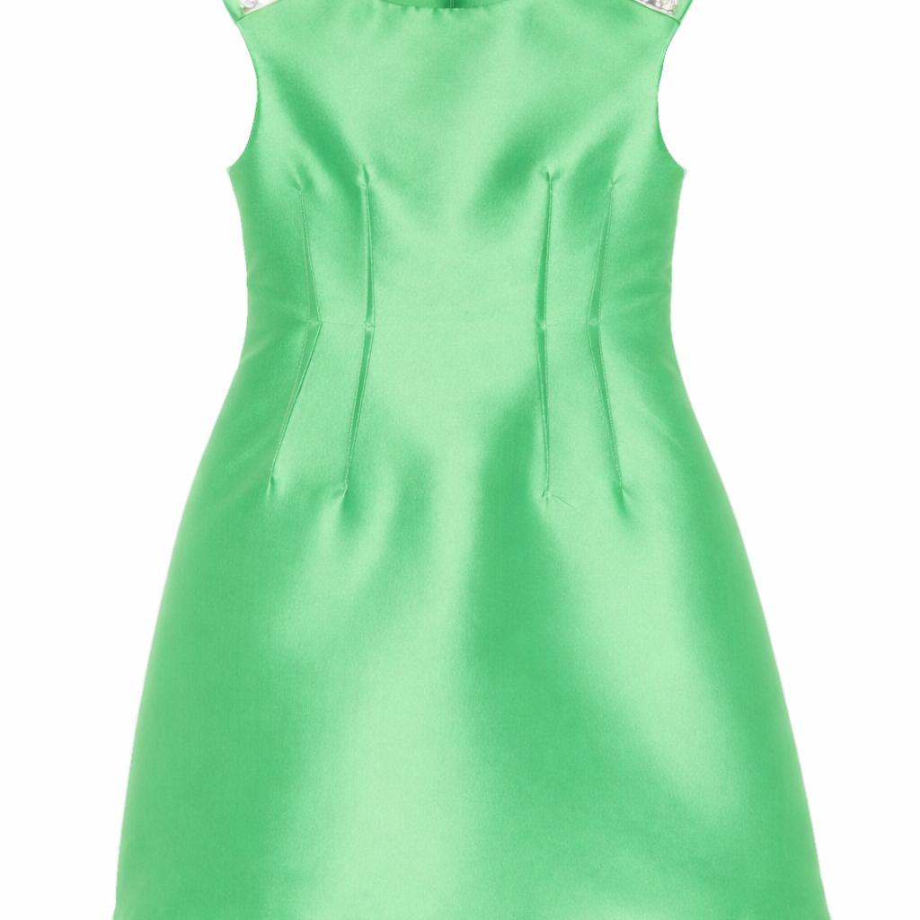 Abito per bambina Elie Saab Junior verde con decorazioni sulle spalle EFAB114TS0807 GRN ElIE SAAB KIDS