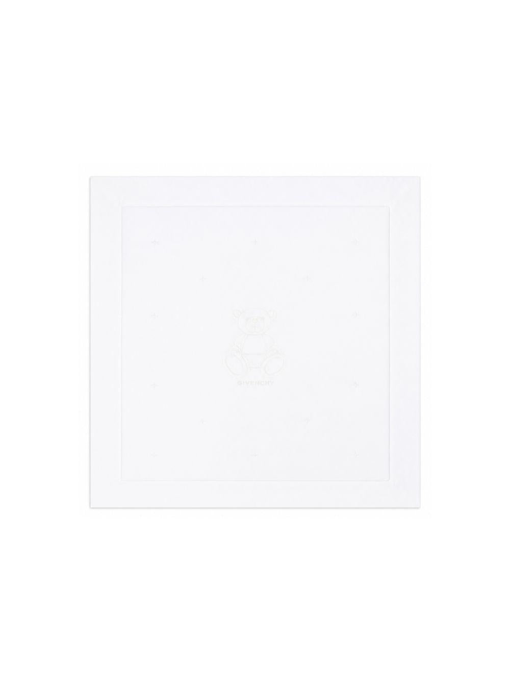 Coperta per bambini Givenchy Kids bianca con motivo orsacchiotto H31246 10P GIVENCHY KIDS