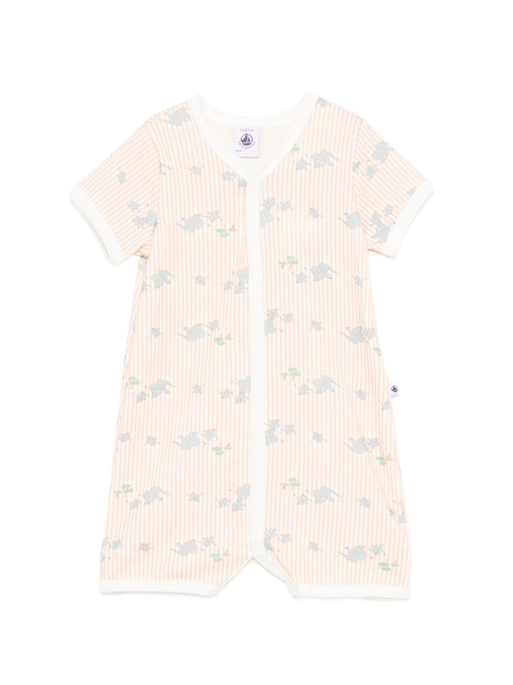 Tutina per neonato Petit Bateau arancione con design a righe verticali A0FIR 01 PETIT BATEAU KIDS