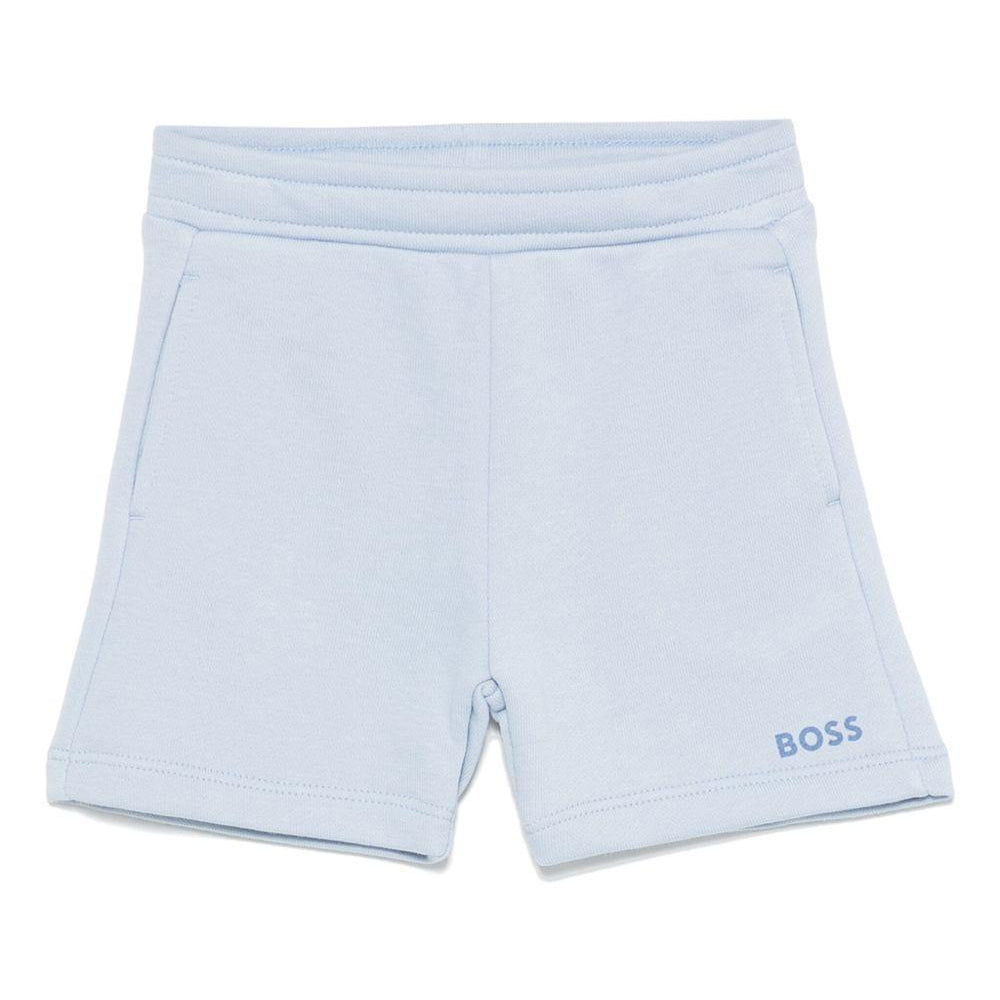 Bermuda per neonato Boss Kidswear azzurro con stampa con logo J52086 887 BOSS KIDS