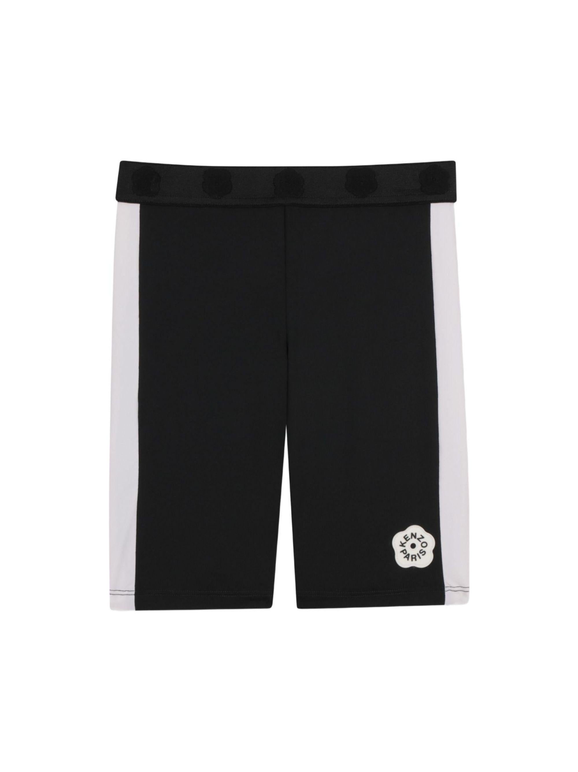 Shorts per bambina Kenzo Kids nero con logo a fiori K61640 09B KENZO KIDS