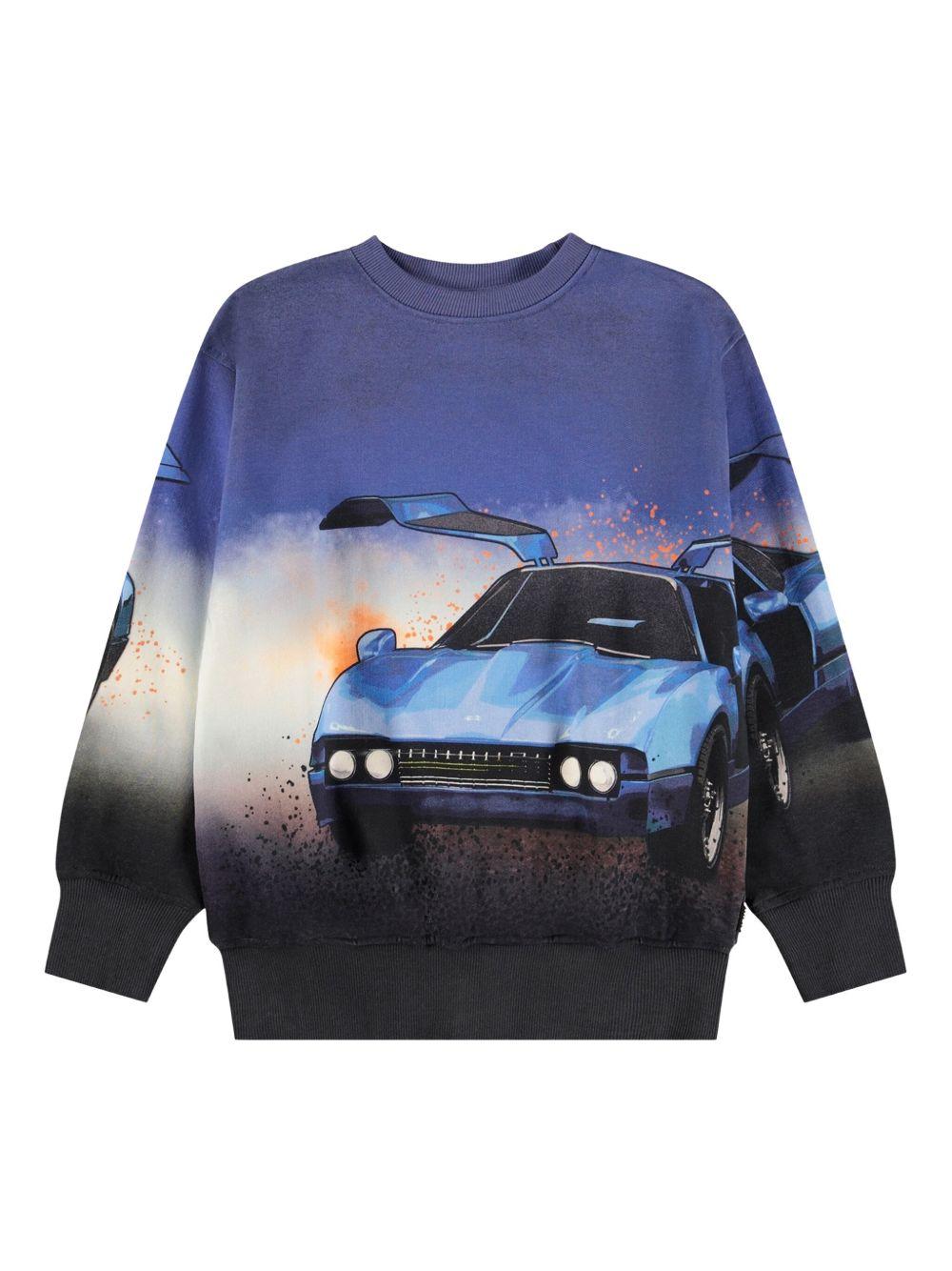 Felpa per bambino Molo blu con stampa grafica 1W25J203 4991 MOLO