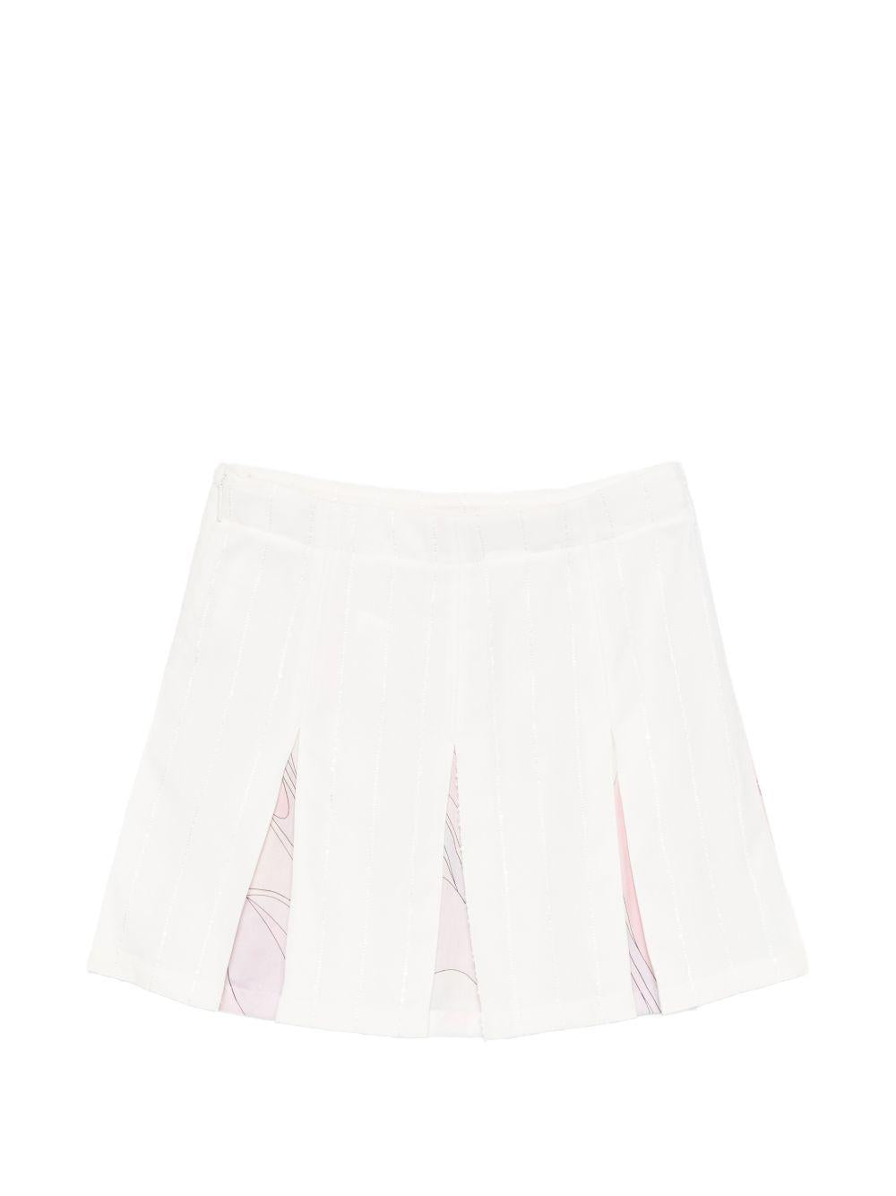 Gonna plissettata per bambina Emilio Pucci Junior bianca con stampa PY7A71 S0228 101BC EMILIO PUCCI KIDS