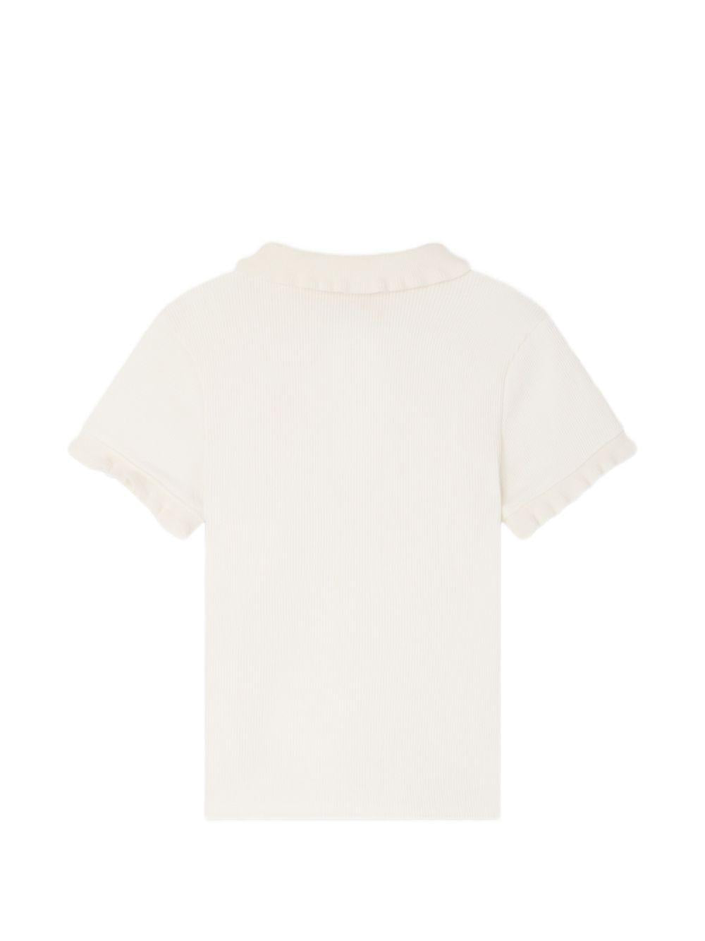 T-shirt per bambina Bonpoint bianco latte con motivo ricamato S06GTSK00018 102 BONPOINT KIDS