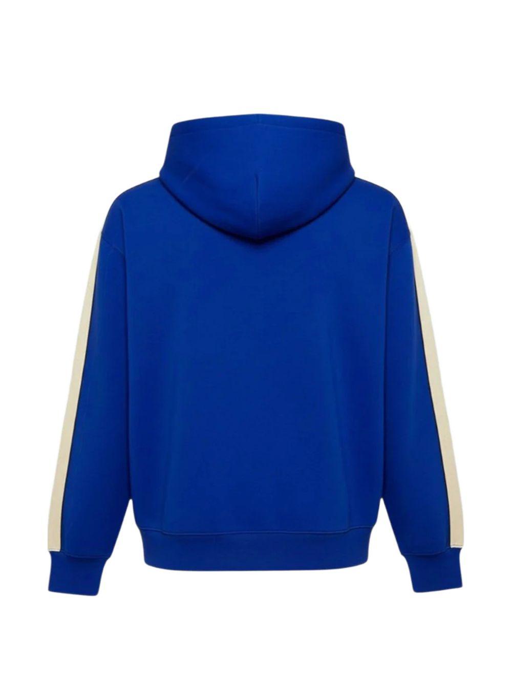 Felpa per bambino Palm Angels Kids blu con strisce sulle maniche PBBD017S26FLE001 060 PALM ANGELS KIDS