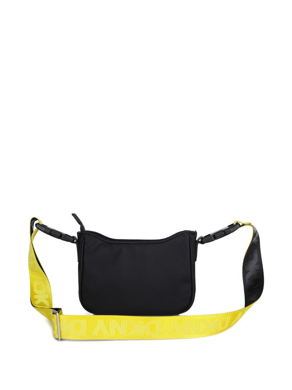 Borsa a spalla per bambina Dkny Kids nera con stampa logo D62641 09B DKNY
