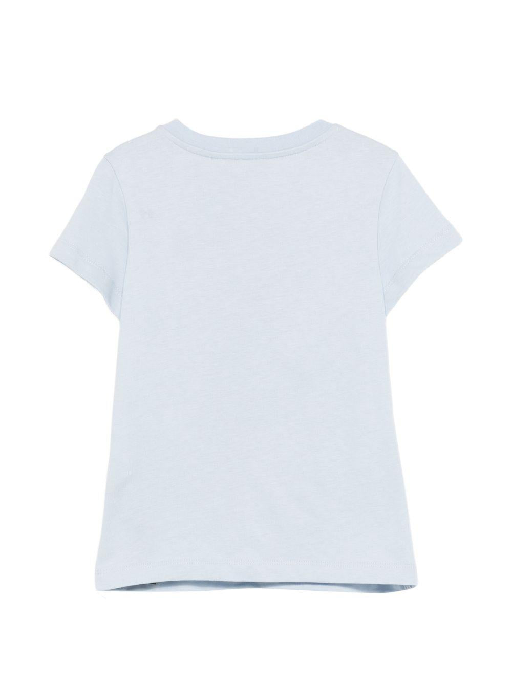 T-shirt da bambina Balmain Kids azzurro azzurra con bottoni BY8A01 Z3672 685OR BALMAIN KIDS