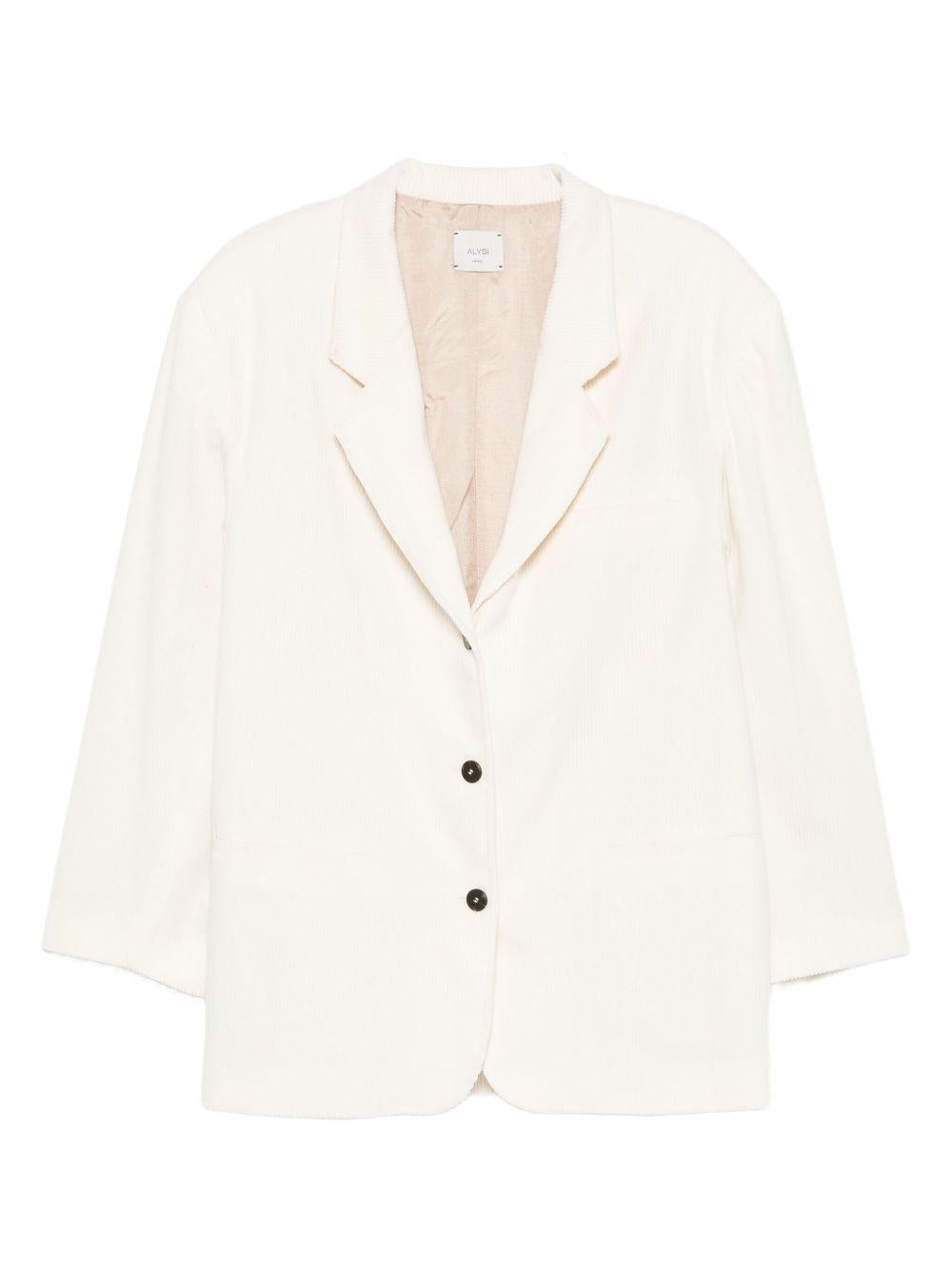 Blazer per donna Alysi bianco con texture a coste 165801 A5049 BURRO ALYSI