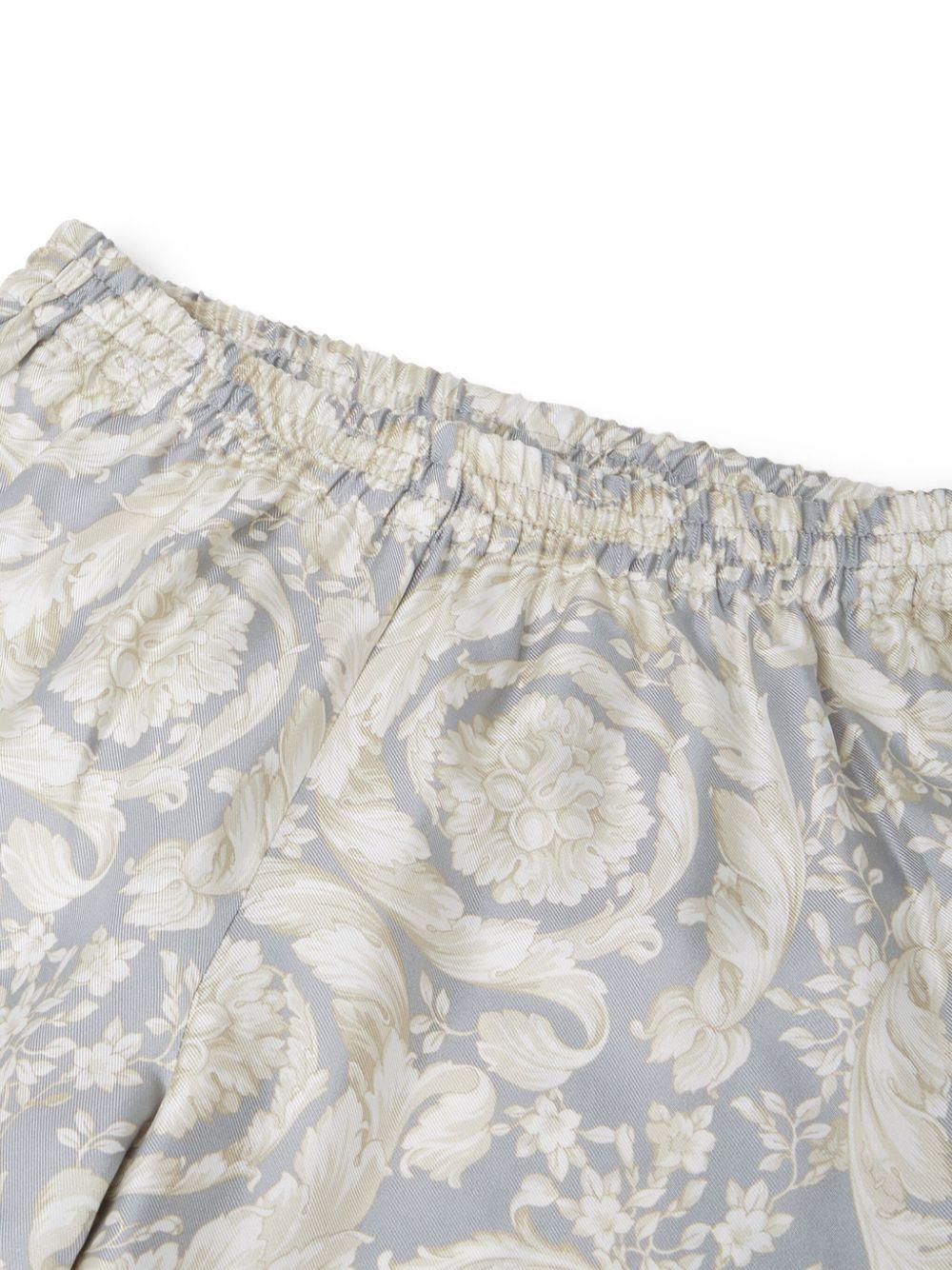 Pantaloni sportivi per bambina Versace Kids grigio con stampa Barocco 10185141A11195 5E340 VERSACE KIDS