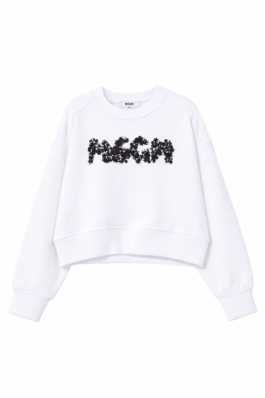 Felpa per bambina MSGM Kids bianca con applicazione logo S6MSJGSW088 001 MSGM KIDS
