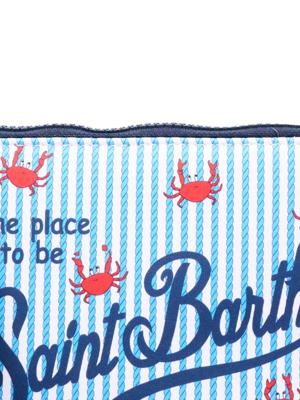 Pochette Aline MC2 Saint Barth bianca e azzurra con stampa granchio ALIN001 00762L MC2 ST. BARTH KIDS