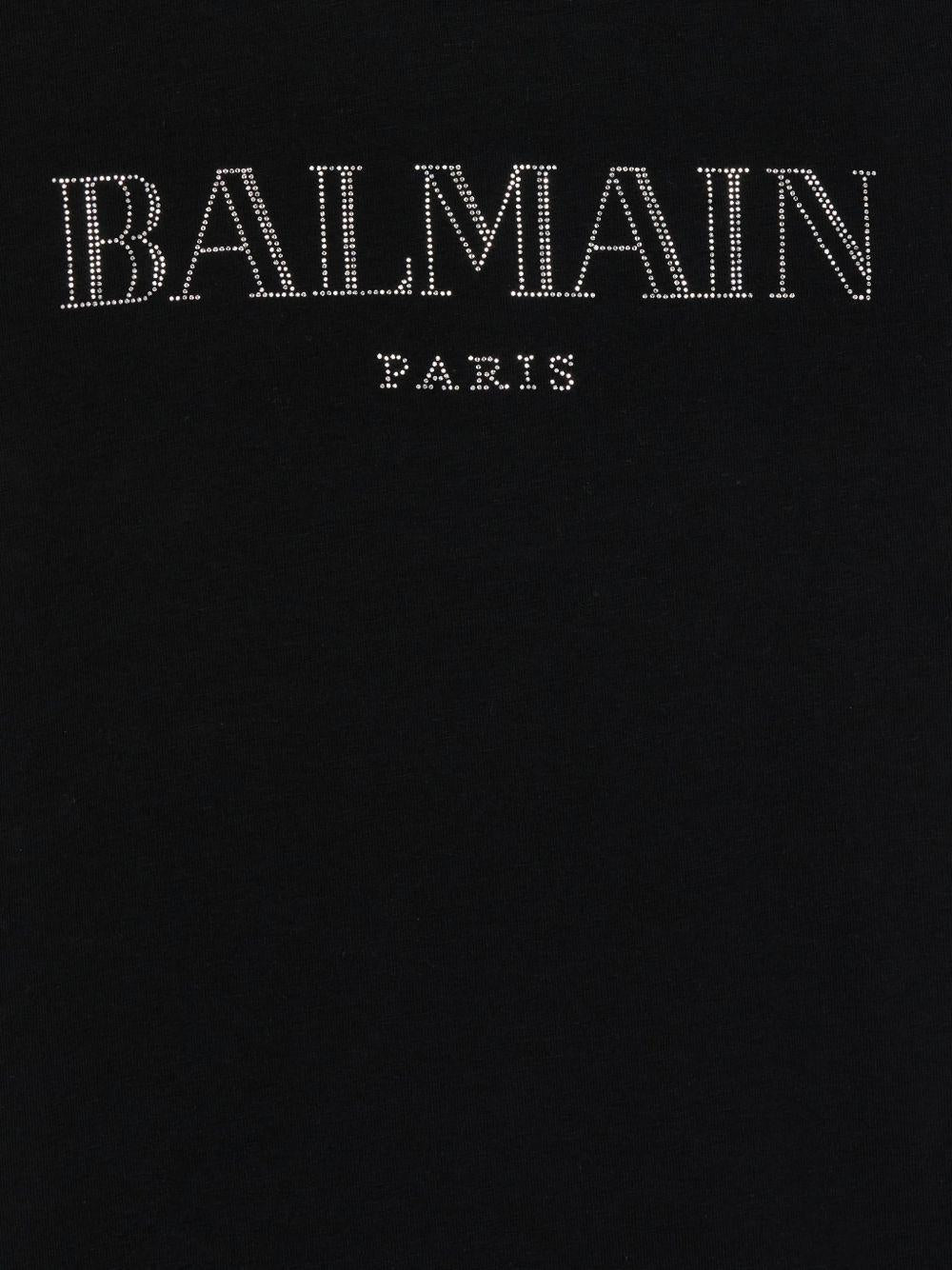 T-shirt per bambina Balmain Kids nera con dettaglio bottoni color oro BY8A51 Z3277 930 BALMAIN KIDS