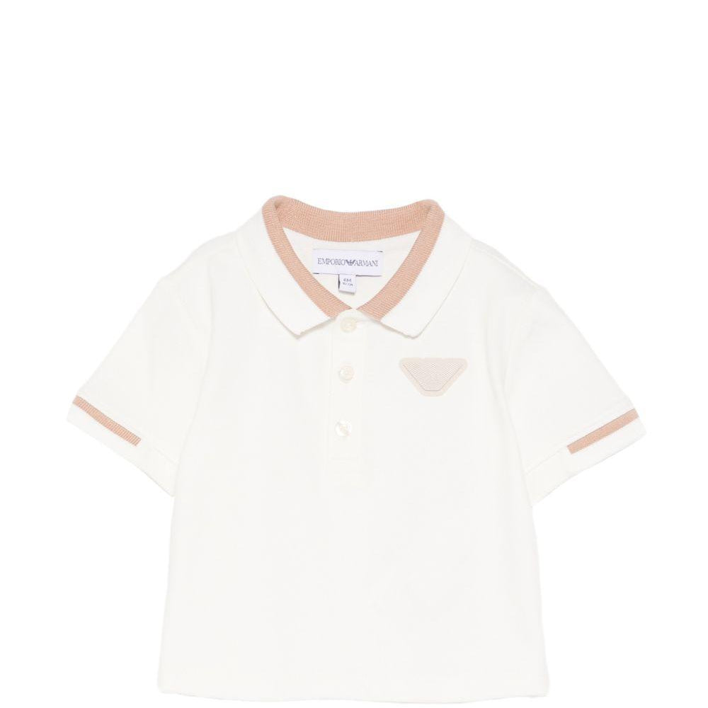 T-shirt per neonato Emporio Armani Kids beige con logo aquila sul davanti EB001322 AF16641 U0003 EMPORIO ARMANI KIDS