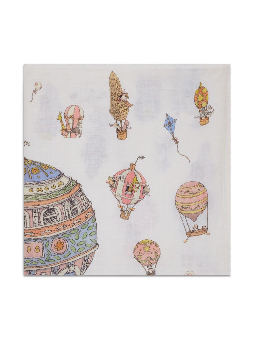 Lenzuola da culla per neonati Atelier Choux multicolore con stampa mongolfiere CA-CQ-HAB A-U ATELIER CHOUX PARIS KIDS
