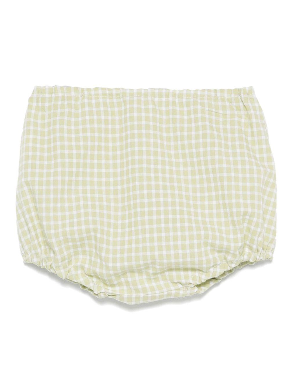 Pantaloncini per neonata Mariella Ferrari verde a quadri PLE5 011 MARIELLA FERRARI