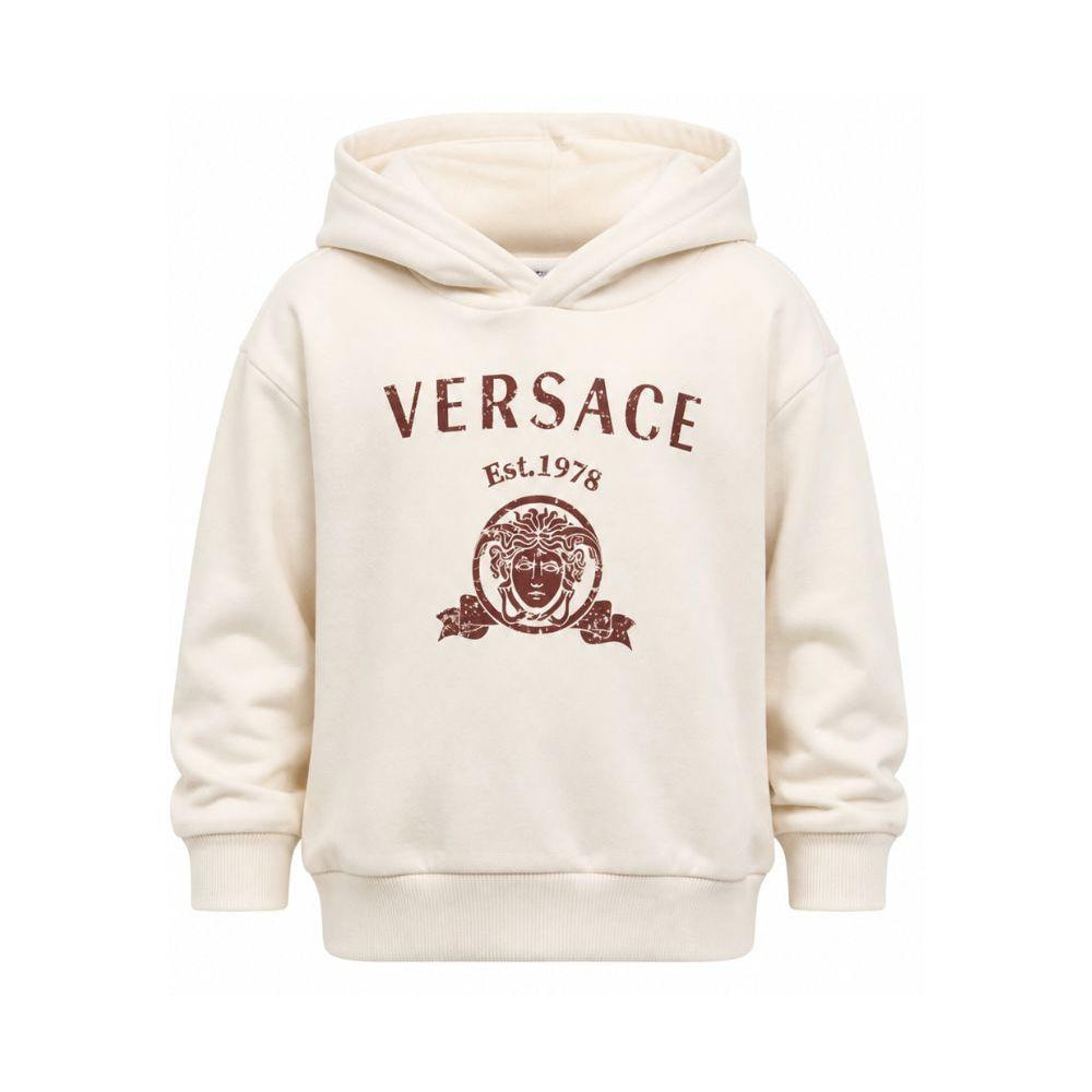 Felpa per bambino Versace Kids beige con stampa grafica 10249501A18126 2YE00 VERSACE KIDS