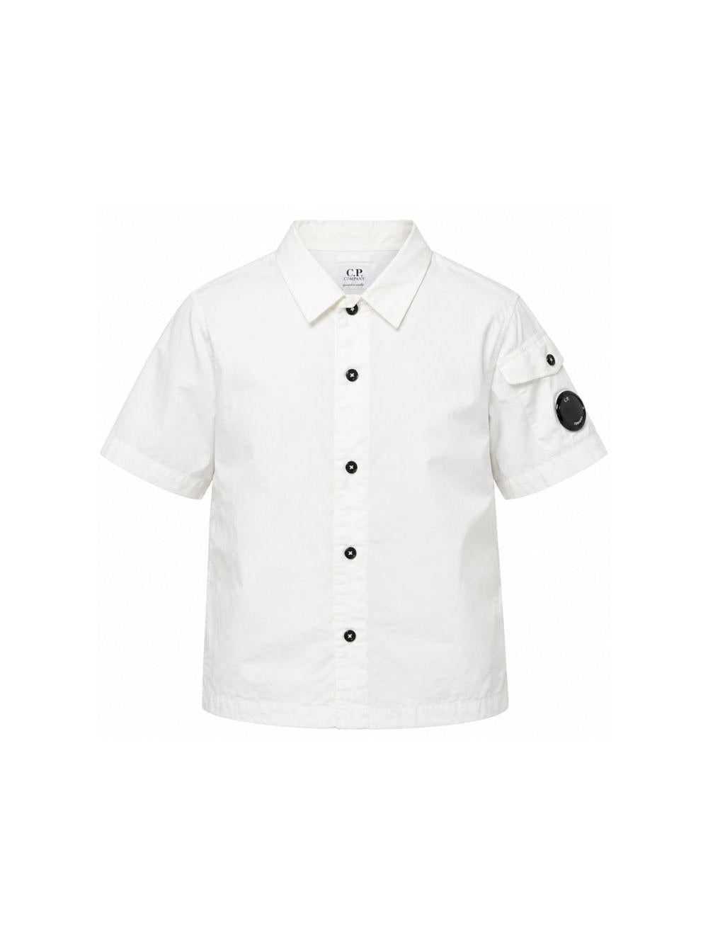 Camicia per bambino C.P. Company Kids bianca con colletto classico CUC00ILLC04 10135 C.P.COMPANY KIDS