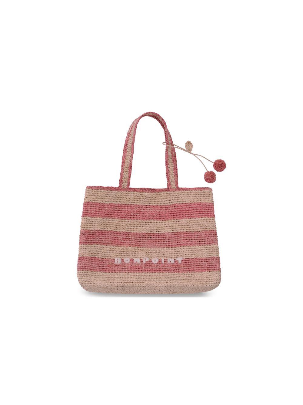 Borsa per bambina Bonpoint rosa con scritta ricamata C06GBAW00001 221 BONPOINT