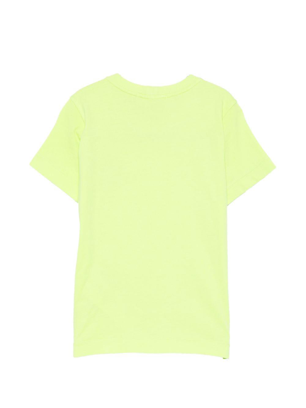 T-shirt per bambino Stone Island Junior verde con patch logo L1S162100002S0047 V005F STONE ISLAND JUNIOR