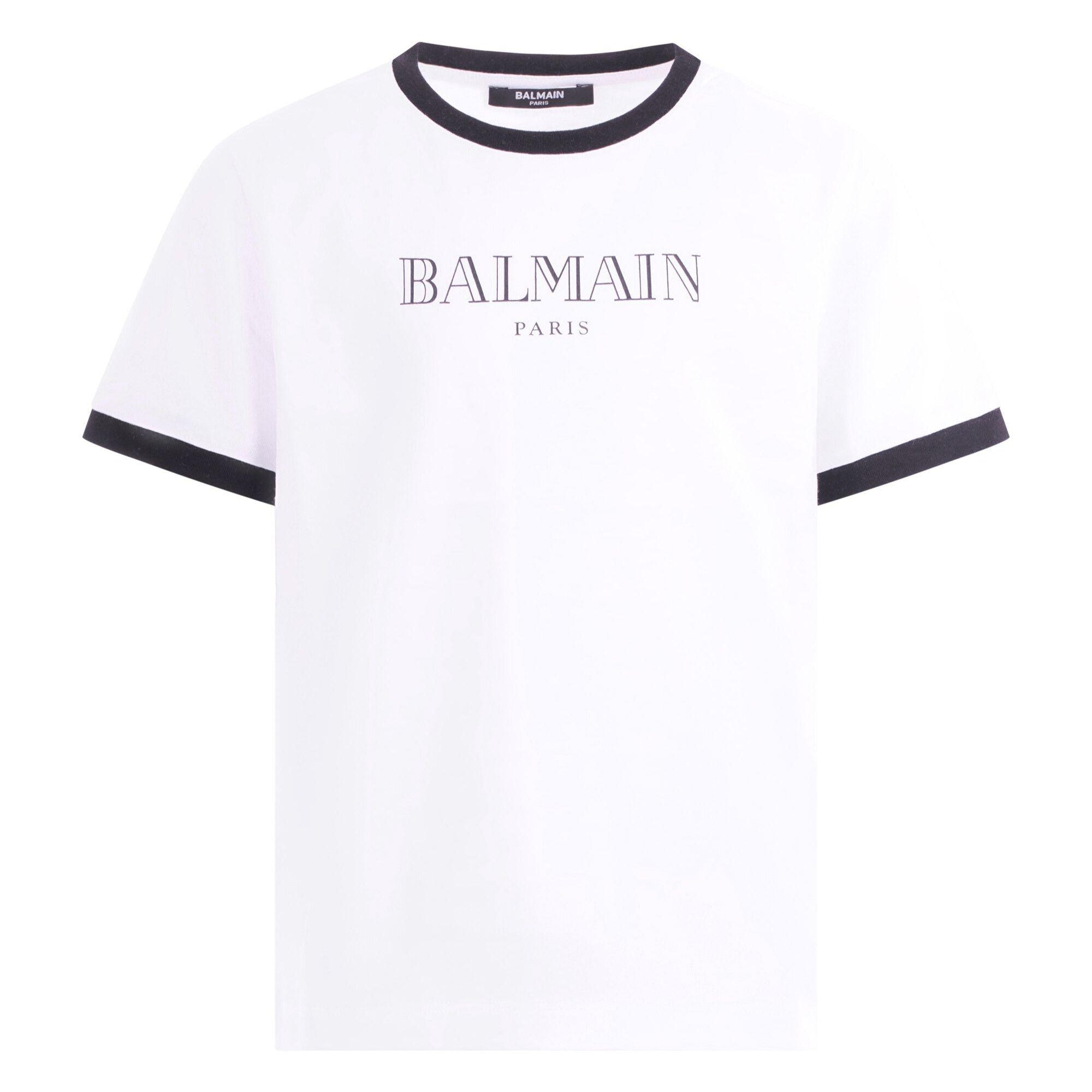 T-shirt per bambino Balmain Kids bianca con dettagli a contrasto BY8P41 Z3672 100NE BALMAIN KIDS