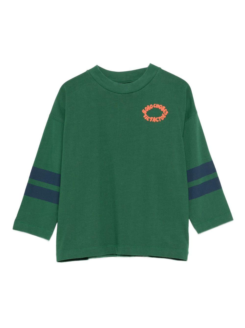 T-shirt per bambino Bobo Choses verde con stampa del logo B225AC021 311 BOBO CHOSES