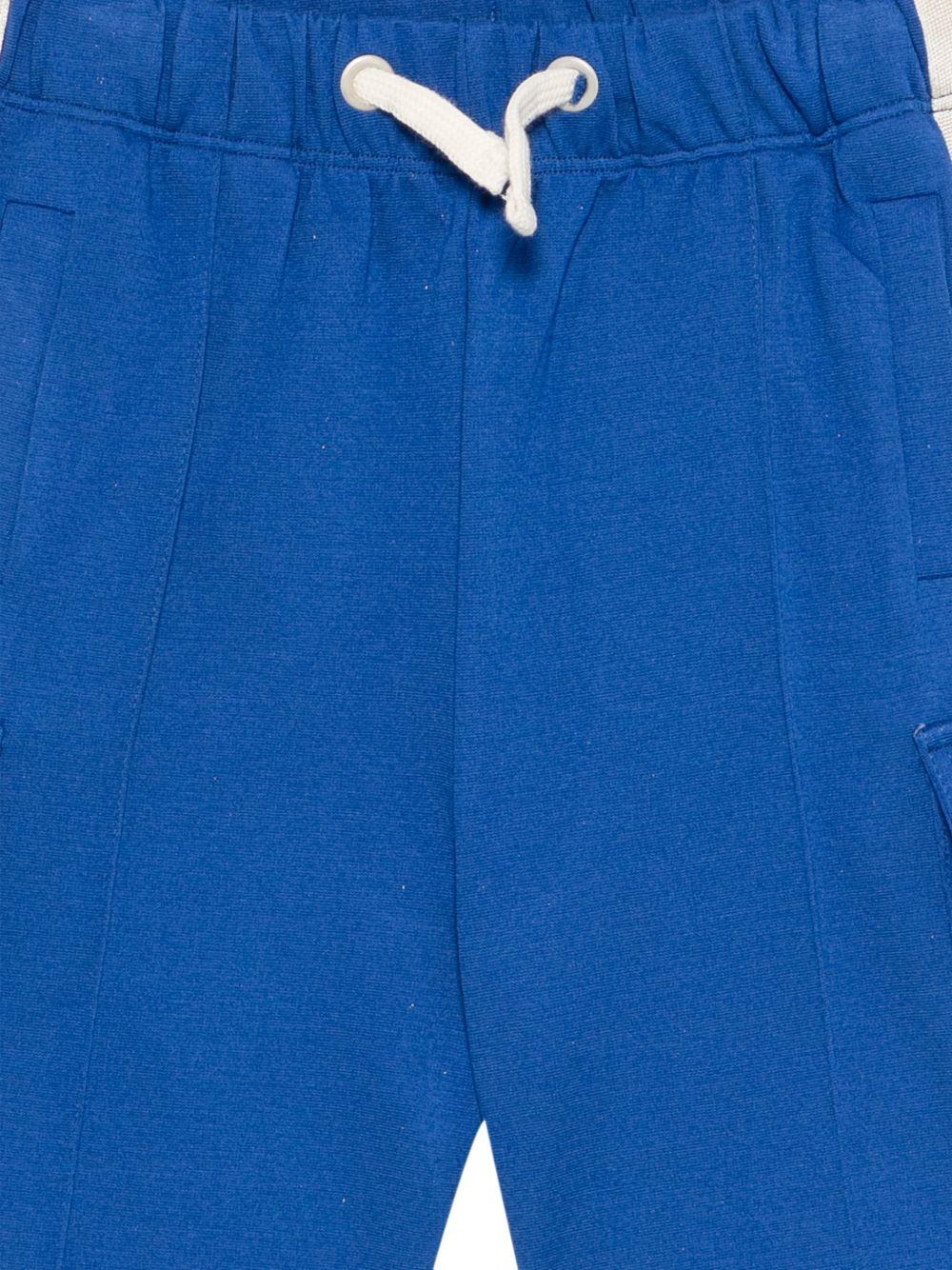 Shorts per bambino Palm Angels Kids blu con chiusura con coulisse PBCL004S26FLE001 060 PALM ANGELS KIDS