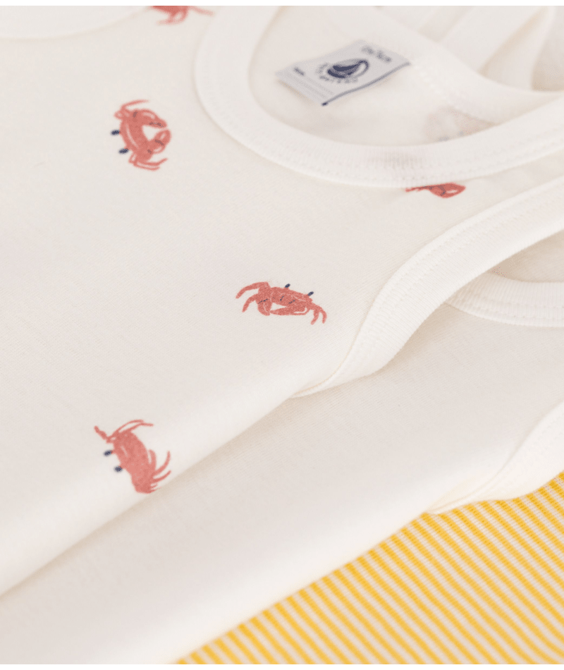 Set di tre body per neonati Petit Bateau multicolore senza maniche A0CZK 00 PETIT BATEAU