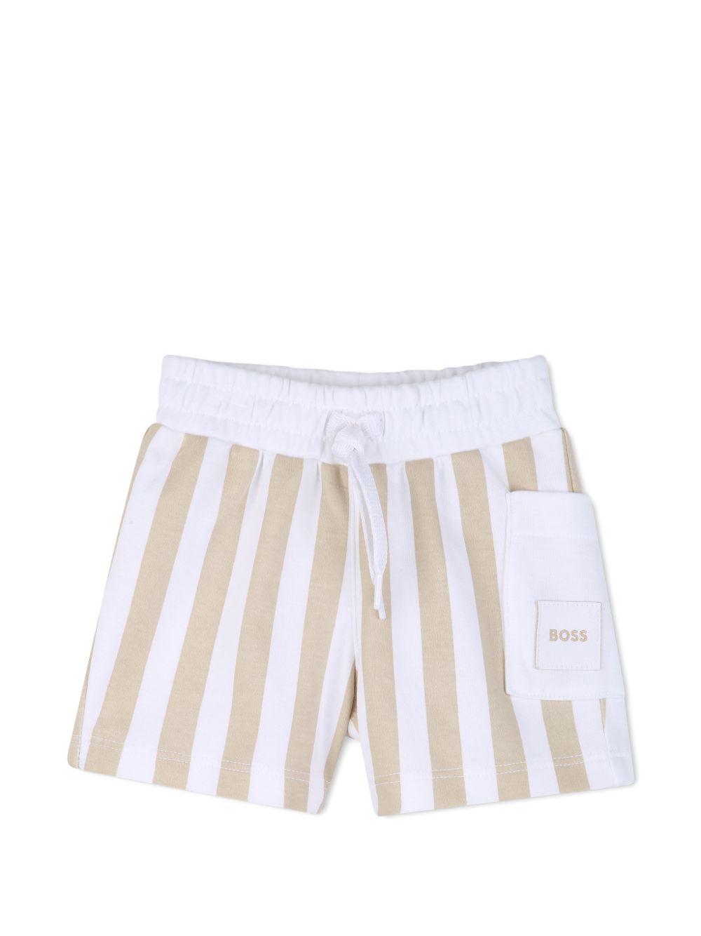 Set t-shirt con shorts per neonato Boss Kids bianco con motivo a righe J53048 249 BOSS KIDS