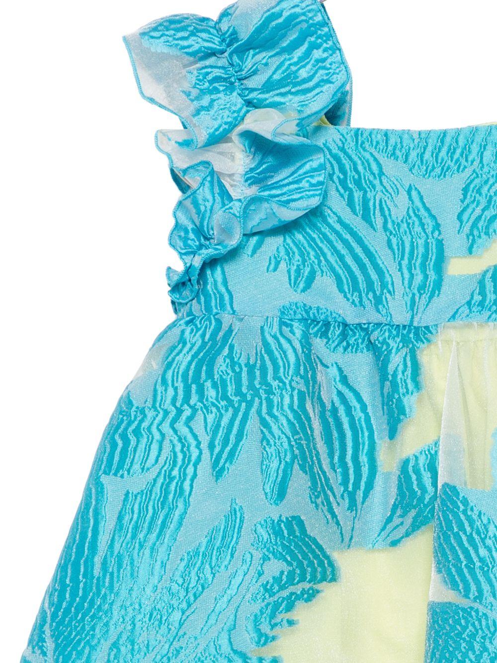 Abito per bambina Mi Mi Sol azzurro con bretelle con ruches MFAB764TS1090 TUR MIMISOL KIDS