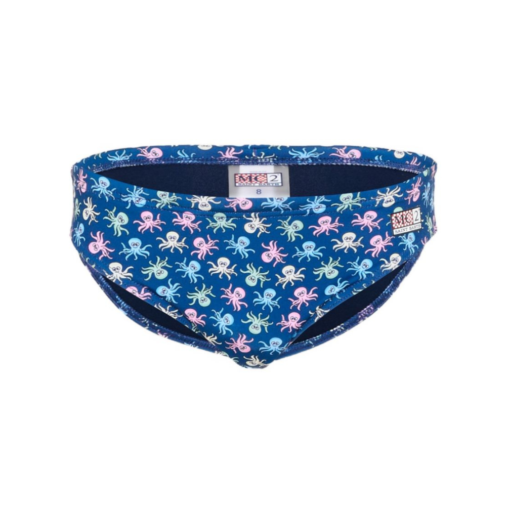 Costume per bambino MC2 Saint Barth Kids blu con stampa grafica polpi all-over BIL0001 00117L MC2 ST. BARTH KIDS