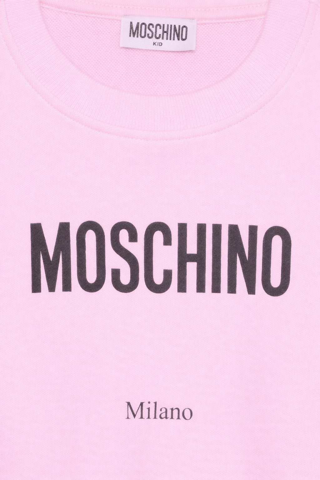 Felpa per bambino Moschino Kids rosa con logo sul davanti HUF09NLCA32 51473 MOSCHINO KIDS