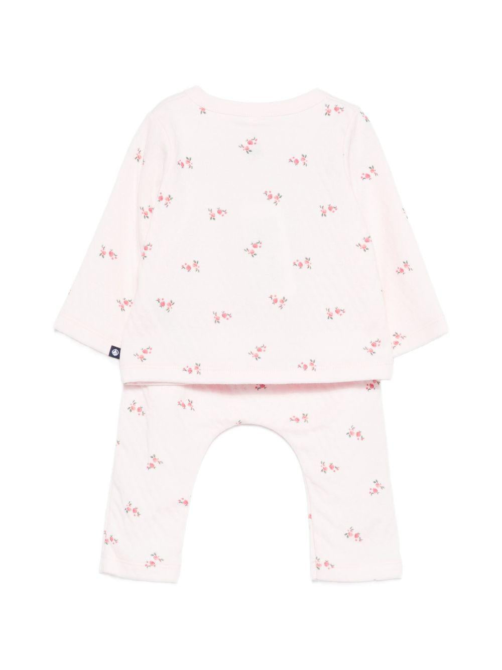 Set due pezzi t-shirt e pantaloni per neonata Petit Bateau rosa con stampa floreale A0FQZ 01 PETIT BATEAU KIDS