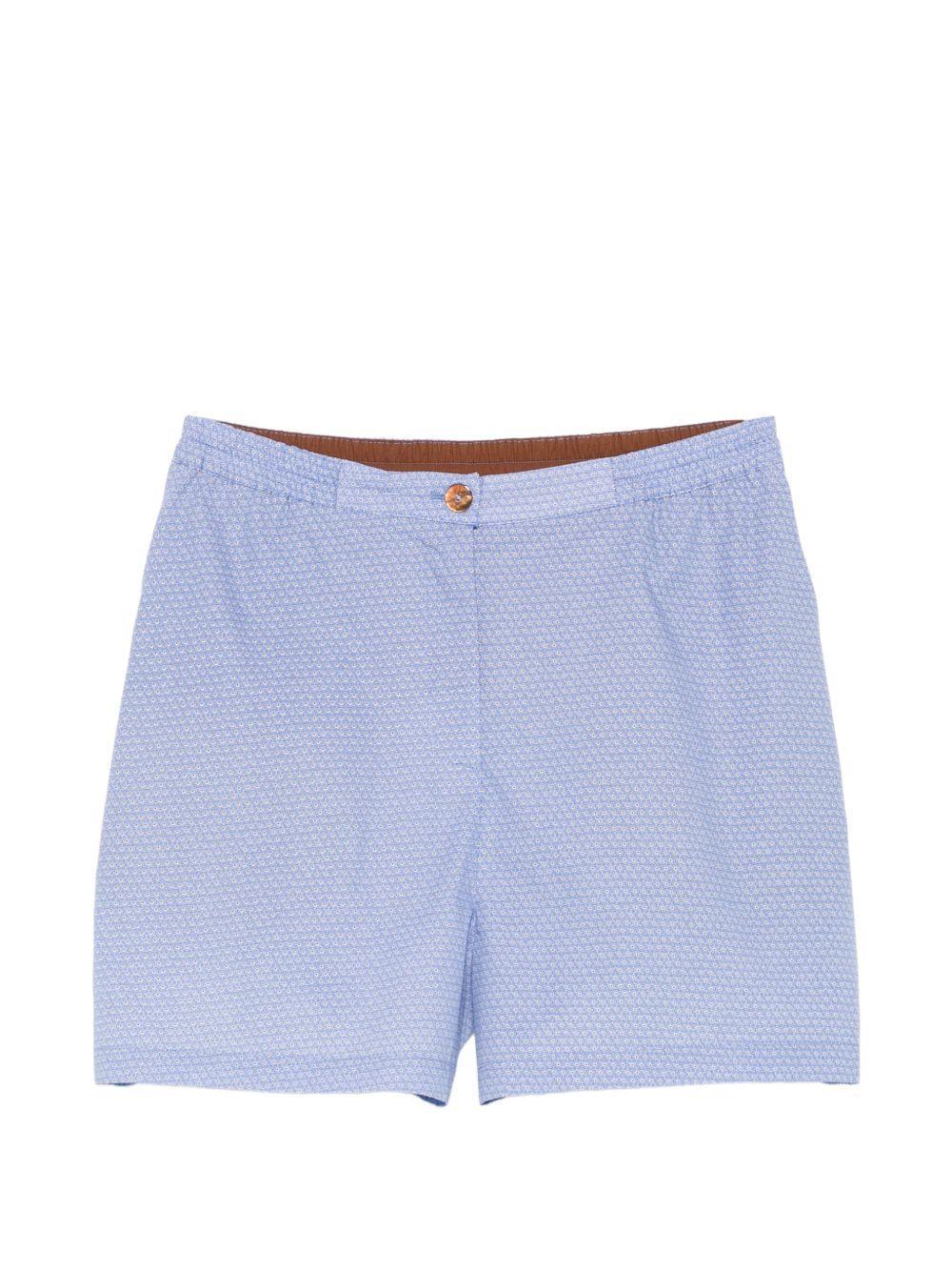 Shorts per donna Merci azzurro con stampa geometrica P429 VAR.1 MERCI
